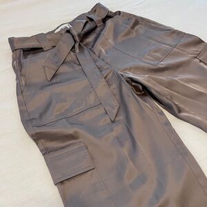 Abercrombie Belted Baggy Satin Cargo Pant